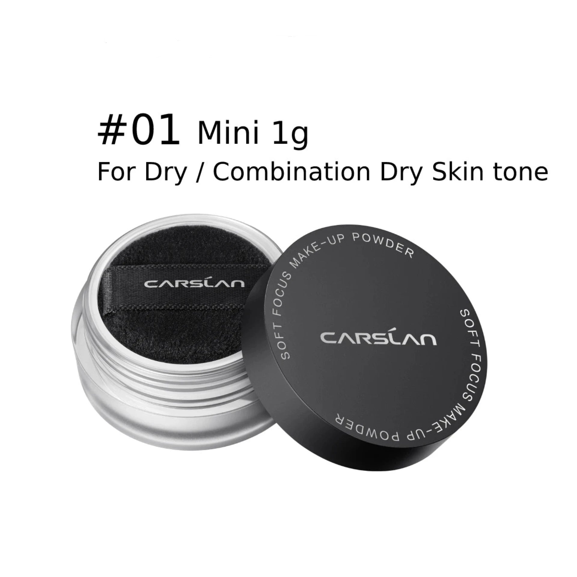 CARSLAN Black Magnetic Translucent Loose Setting Powder – Sample 1g - Lylamor.com