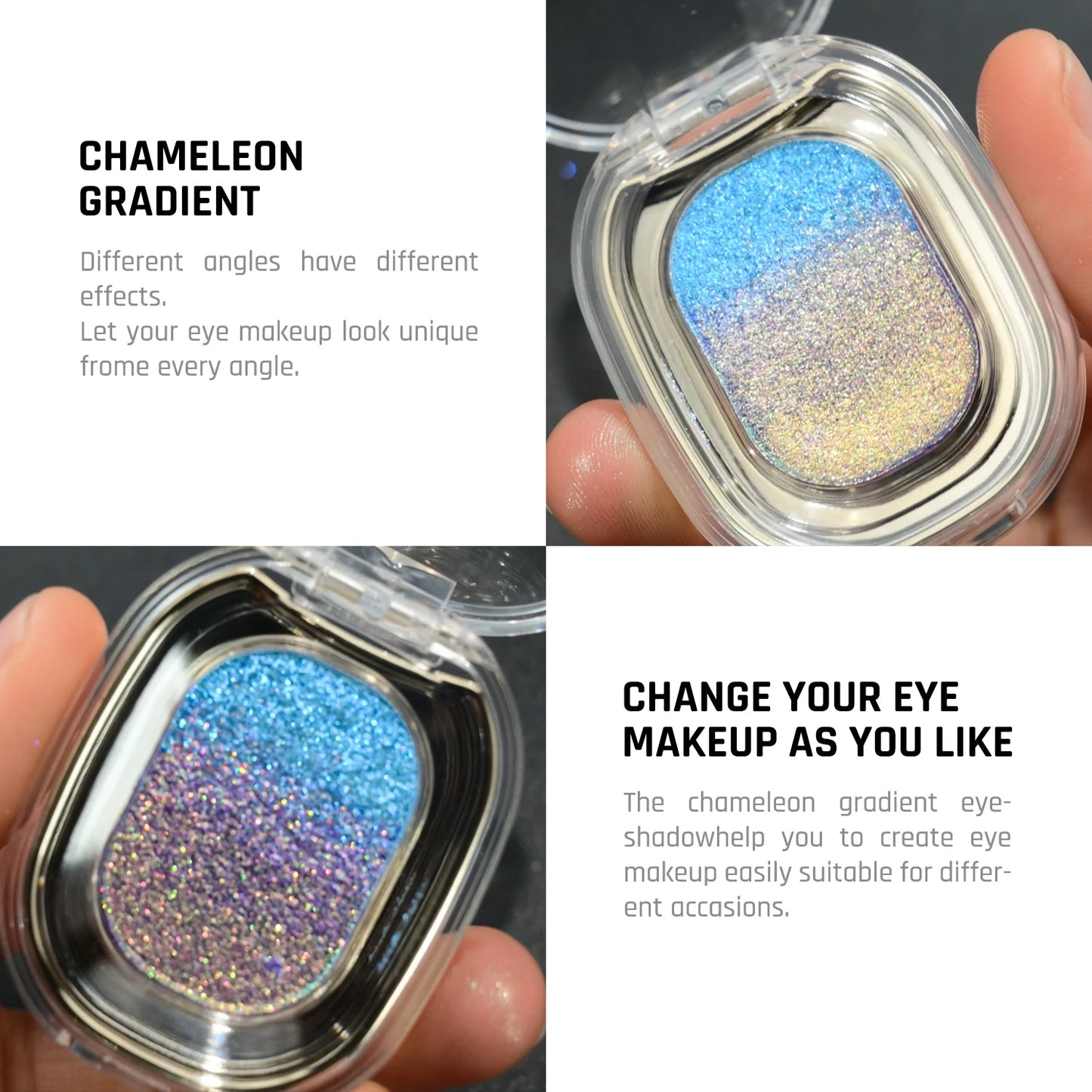 CHARMACY Multichrome Glitter Eyeshadow – High Pigment, Color Shifting Shimmer - Lylamor.com