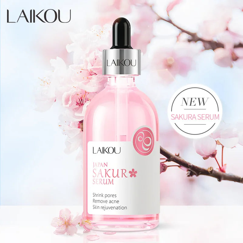LAIKOU Sakura Vitamin C Facial Serum 100ml – Moisturizing, Firming & Brightening Essence for Women - Lylamor.com