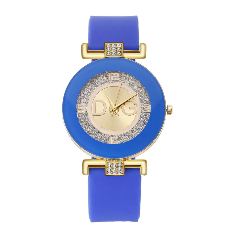 Black Silicone Quartz Watch - Minimalist Women's Casual Wristwatch