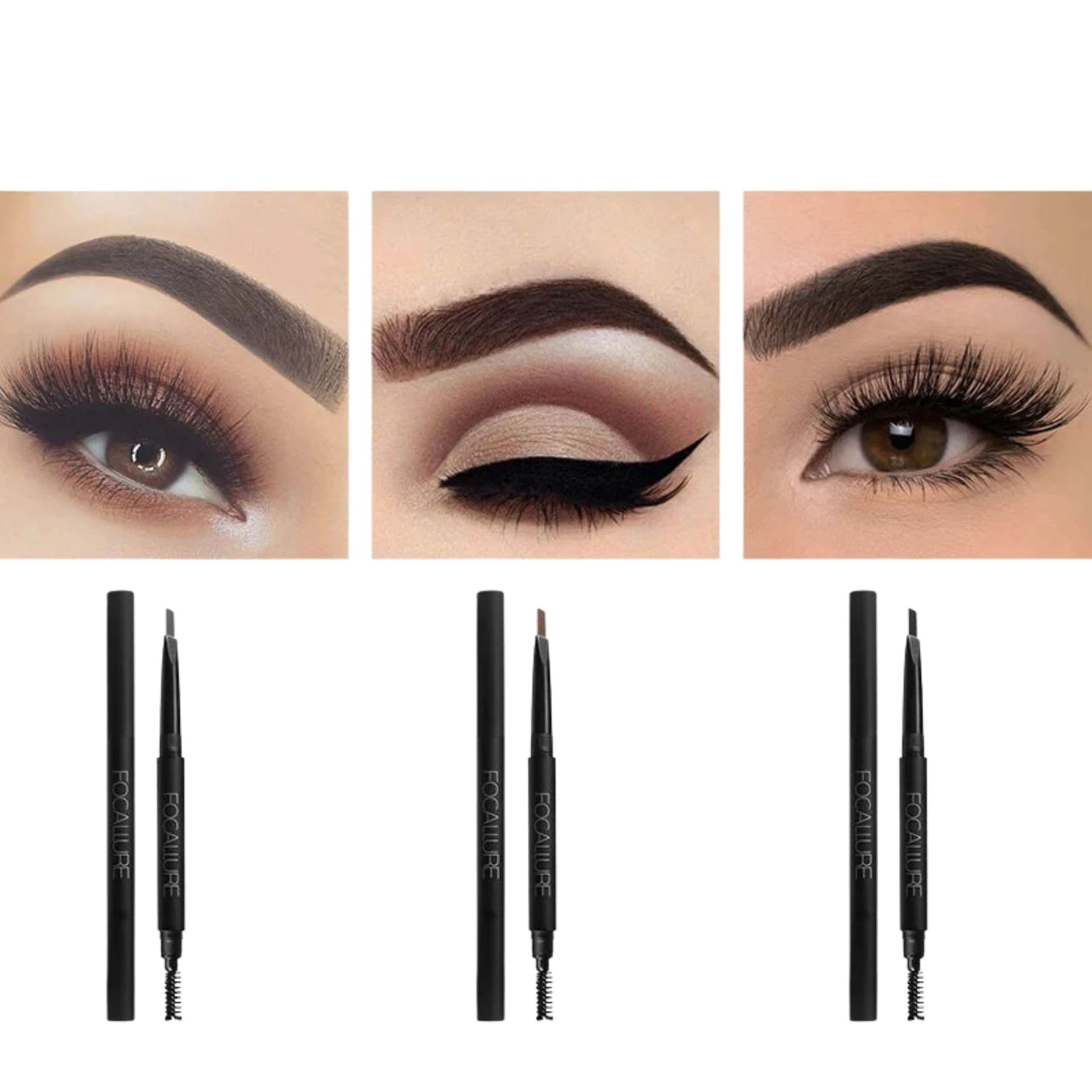 Focallure 3-Color Eyebrow Pencil Precise Long-Lasting Waterproof Eyeliner for Blonde and Brown Eyebrows - Lylamor.com