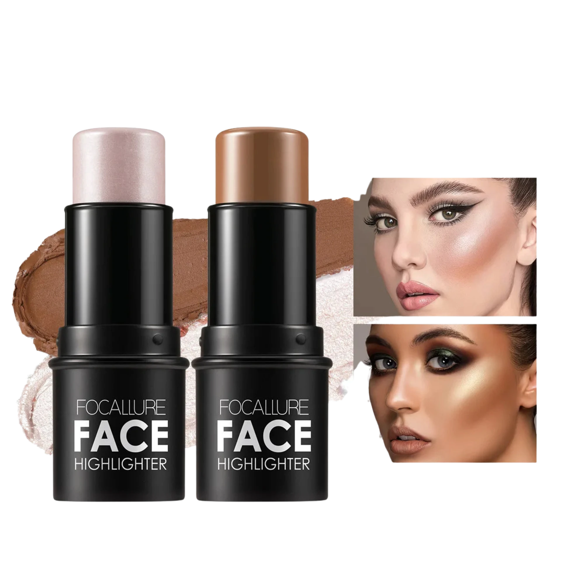 FOCALLURE Bronzer & Highlighter Stick – Waterproof Contour Corrector Illuminator Cream for Face & Body Makeup - Lylamor.com