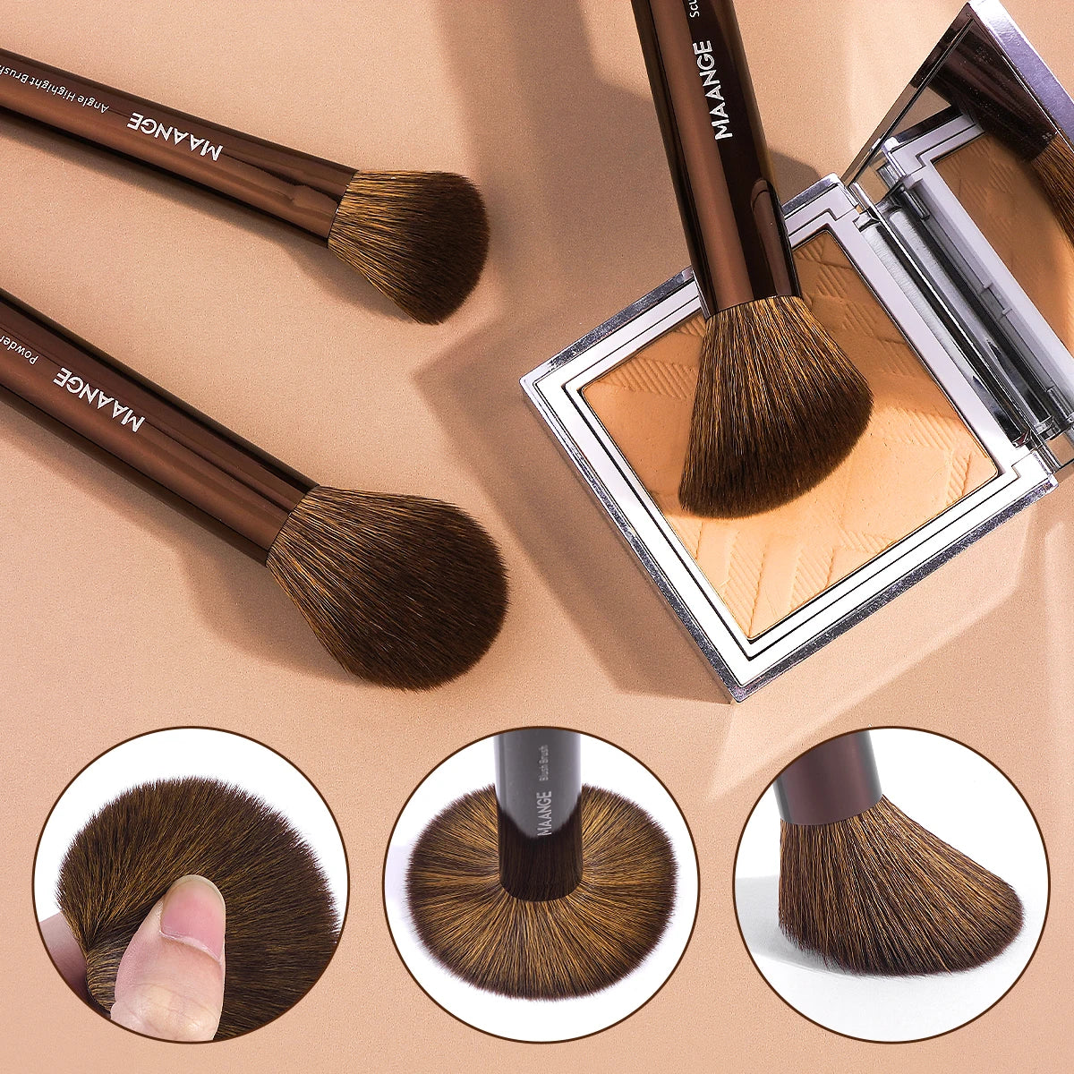 MAANGE 17pcs Makeup Brush Tool Set with Air Cushion Puffs & Storage Bag - Lylamor.com