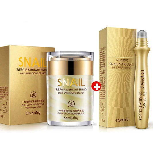 Snail Collagen Cream – Anti-Aging & Brightening Face Moisturizer + Eye Serum