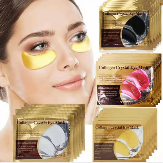 Gold Collagen Crystal Eye Masks | 20pcs (10 Pairs) Firming & Moisturizing Under Eye Patches for Nourished Skin - Lylamor.com