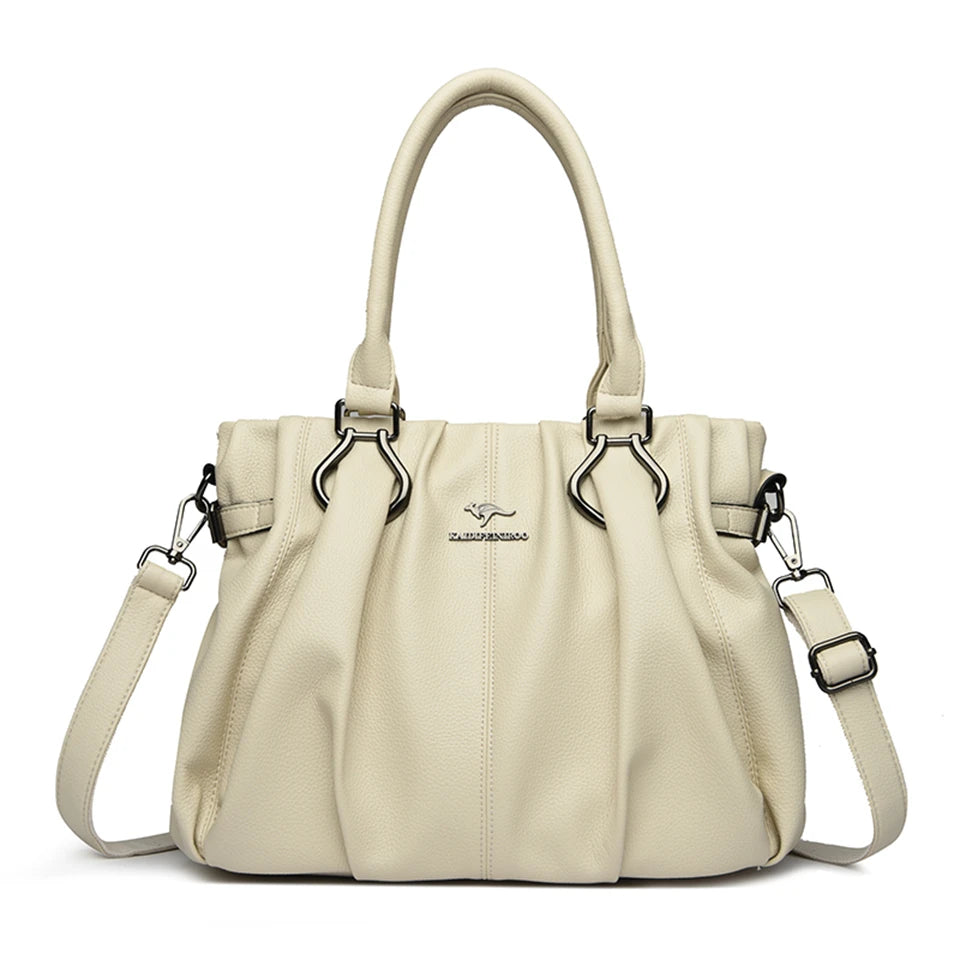 VANDERWAH Soft Leather Casual Tote - Zippered Women’s Commuter Handbag - Lylamor.com