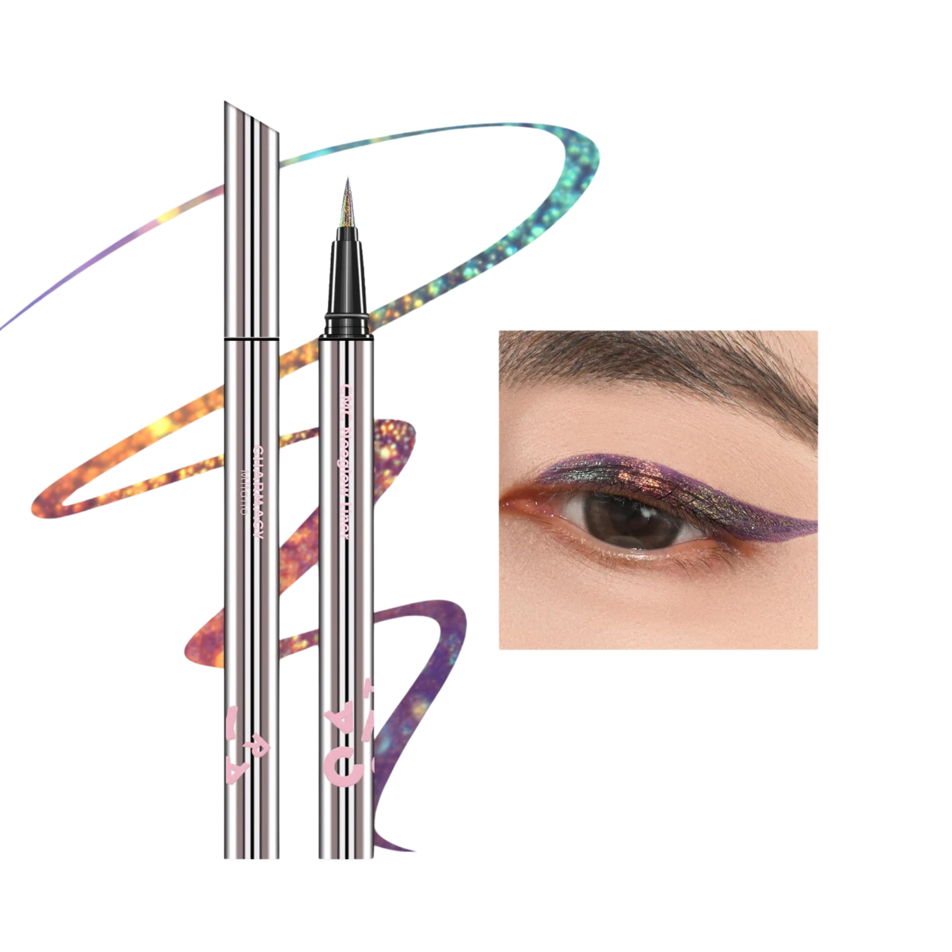 CHARMACY Glitter Liquid Eyeliner – Quick Dry, Waterproof, Long-lasting Chameleon Colors - Lylamor.com