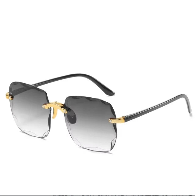 Frameless Gradient Sunglasses – Classic Square Shades for Women