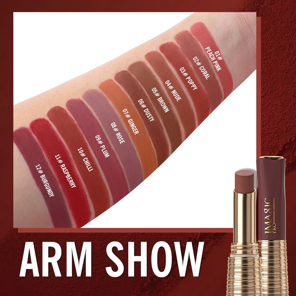 IMAGIC Matte Lipstick – Long Lasting, Waterproof, Smudge-Free, Highly Pigmented Lip Color - Lylamor.com