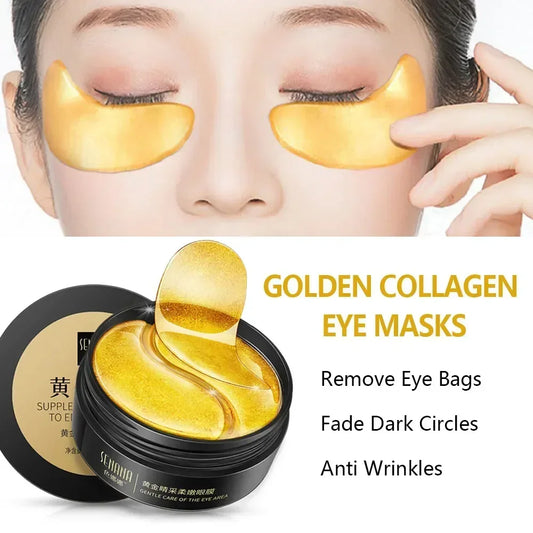 24K Gold Hyaluronic Acid Eye Masks | Collagen Patches to Remove Dark Circles & Puffiness | Korean Skincare - Lylamor.com