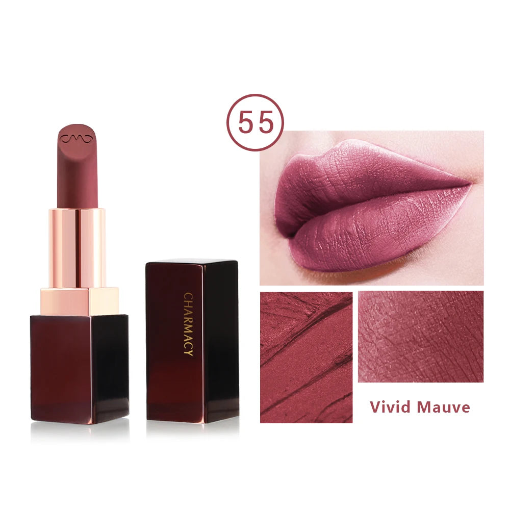 CHARMACY Matte Lipstick – Long-lasting, Waterproof, Velvet Finish, Non-stick Cup - Lylamor.com