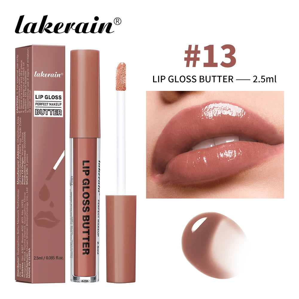 Lakerain Lip Gloss Butter  Long Lasting Non-stick  Beauty Waterproof Lip Stain Makeup Plumping Hydrating Lip Gloss Cosmetics - Lylamor.com