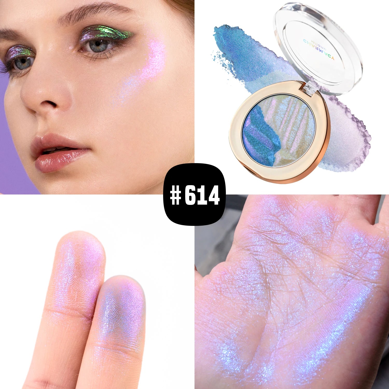 CHARMACY Duochrome Highlighter Powder 4.2g – Long-Lasting Multichrome Shimmer Makeup for Women - Lylamor.com