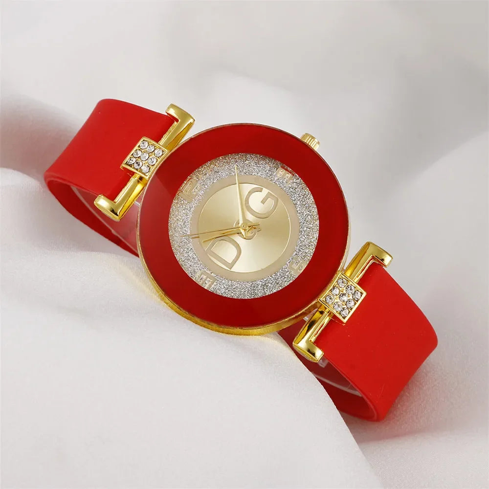 Black Silicone Quartz Watch - Minimalist Women's Casual Wristwatch