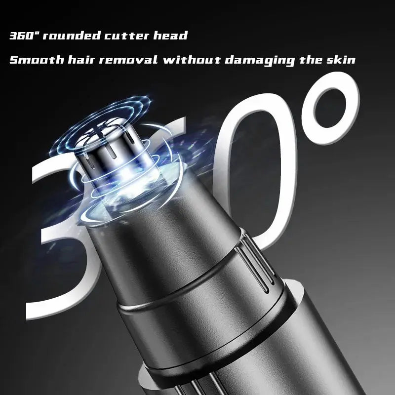 Black Electric Nose Hair Trimmer - Painless Ear/Nose Groomer for Men & Women