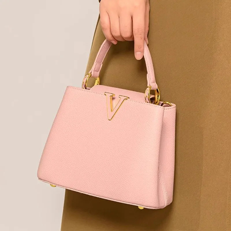 Women’s PU Leather Tote with Breathable Bamboo Fiber Lining – Casual Crossbody & Commuter Bag - Lylamor.com