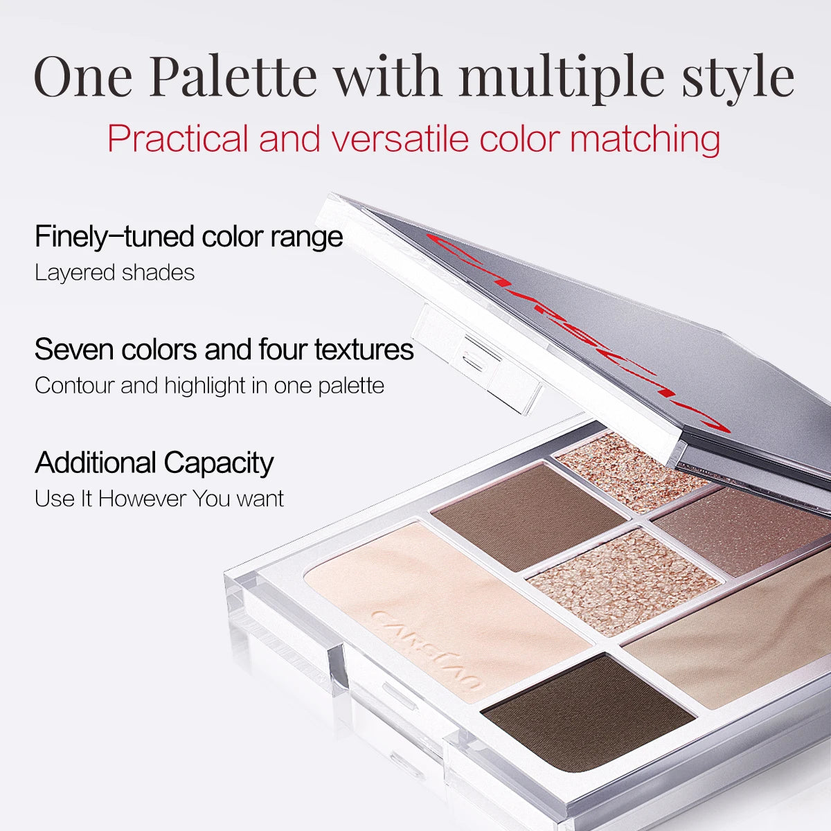 CARSLAN 7-Color Soft Mist Eyeshadow Palette – Long-Lasting Glitter & Matte - Lylamor.com