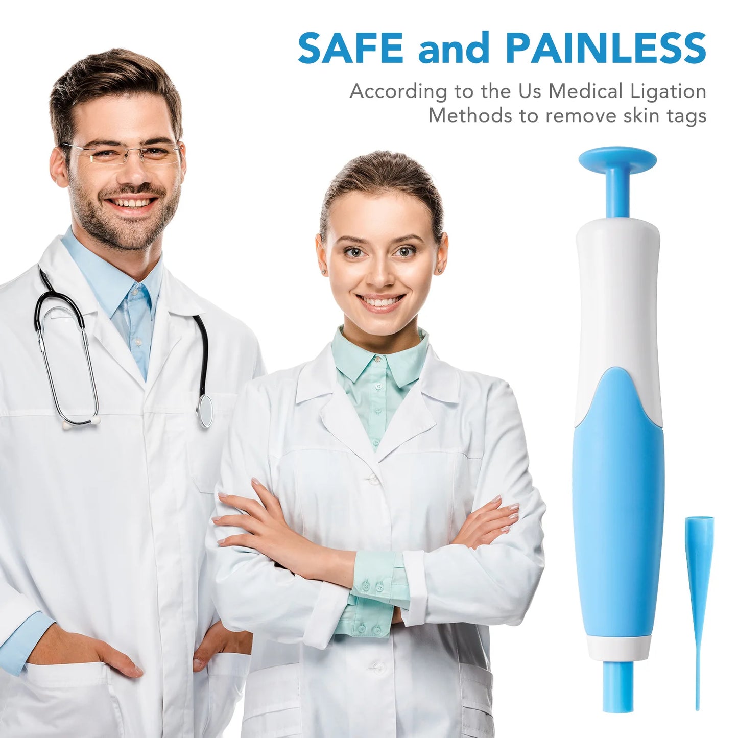 2-in-1 Skin Tag Remover Pen – Painless Mole & Wart Removal Kit with Cleansing Swabs