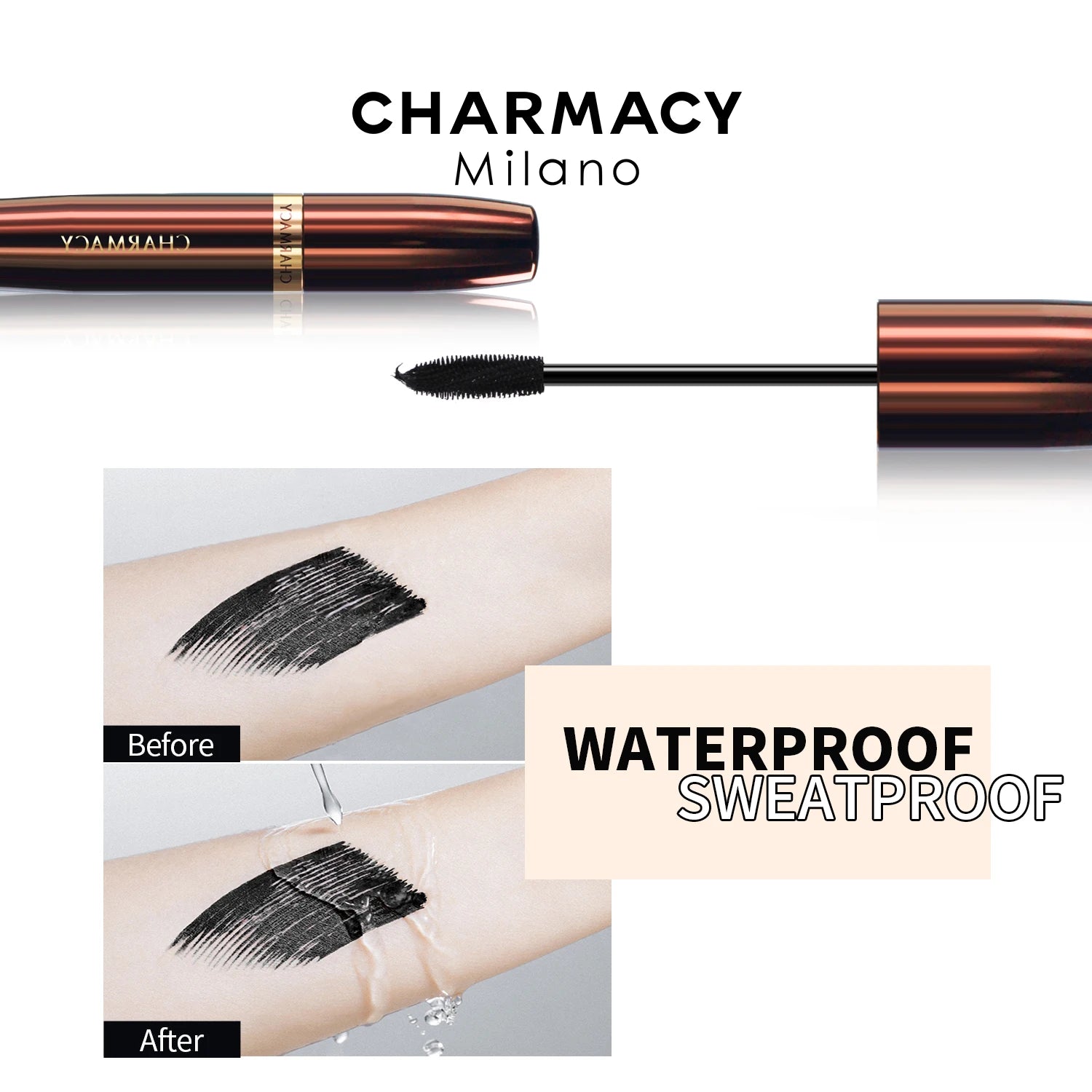 CHARMACY Black Mascara – 3D Volume, Lengthening & Waterproof Eye Makeup - Lylamor.com