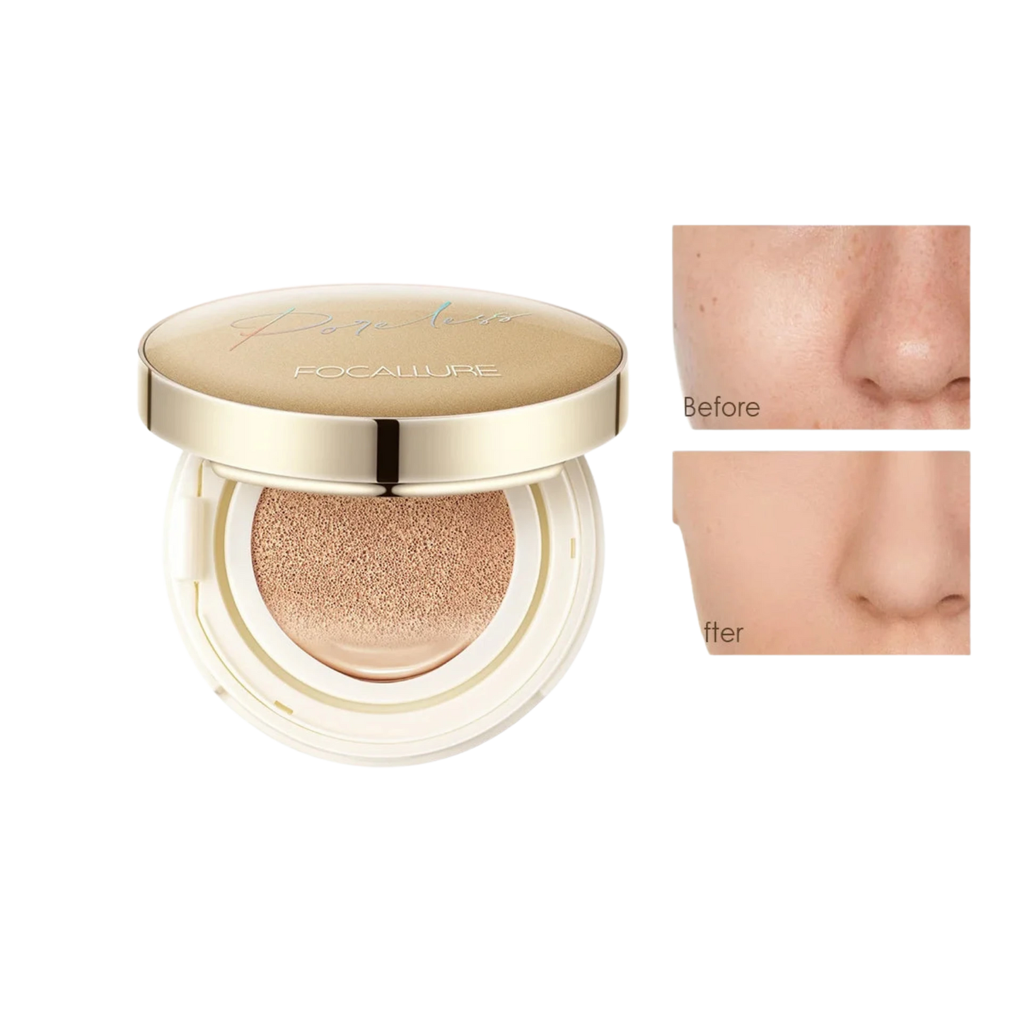 FOCALLURE Air Cushion Foundation – Waterproof, Matte, High Coverage, Poreless Finish - Lylamor.com