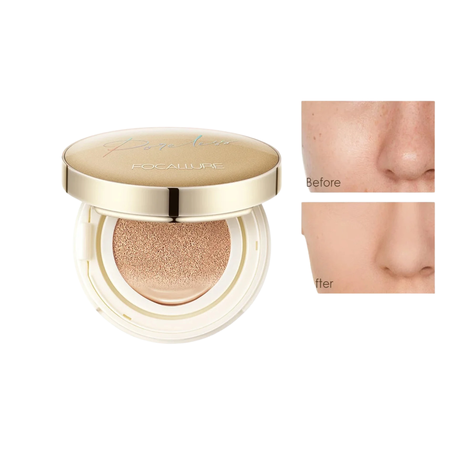 FOCALLURE Air Cushion Foundation – Waterproof, Matte, High Coverage, Poreless Finish - Lylamor.com