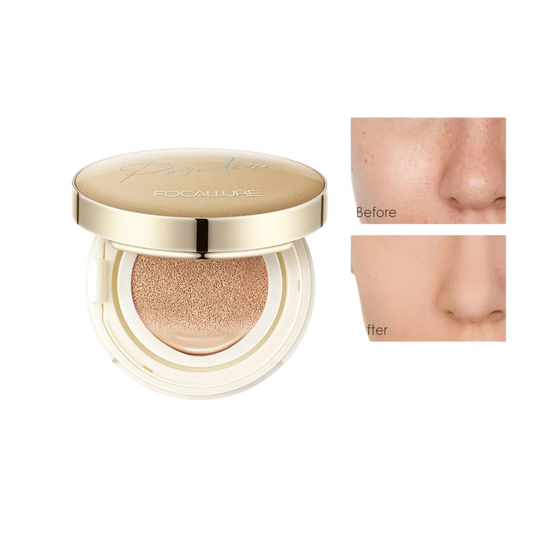 FOCALLURE Air Cushion Foundation – Waterproof, Matte, High Coverage, Poreless Finish - Lylamor.com