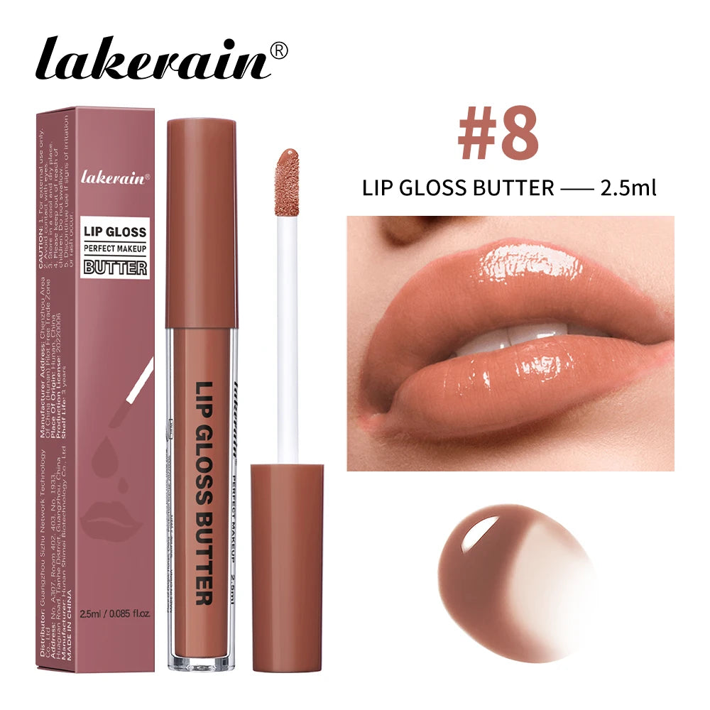 Lakerain Lip Gloss Butter  Long Lasting Non-stick  Beauty Waterproof Lip Stain Makeup Plumping Hydrating Lip Gloss Cosmetics - Lylamor.com