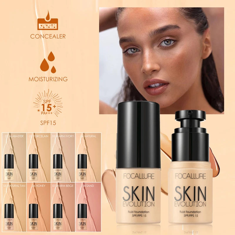 FOCALLURE Liquid Foundation – Matte, Moisturizing & Long-Lasting, 30ml - Lylamor.com