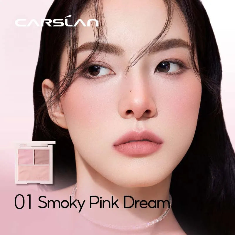 CARSLAN 3-in-1 Blush Palette Matte Apricot & Pink Shades - Lylamor.com