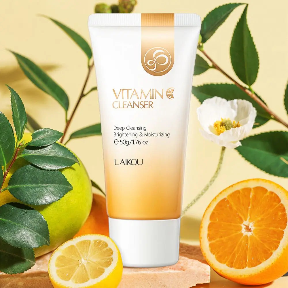 LAIKOU Vitamin C Whitening Skincare Set – Anti-Aging Moisturizing Face Cream, Eye Cream & Cleanser - Lylamor.com