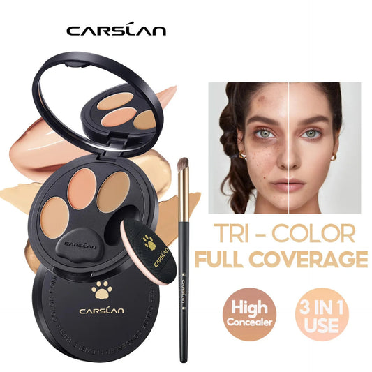 CARSLAN Flexible Tri-Color Concealer – Full Coverage Dark Circle Corrector - Lylamor.com