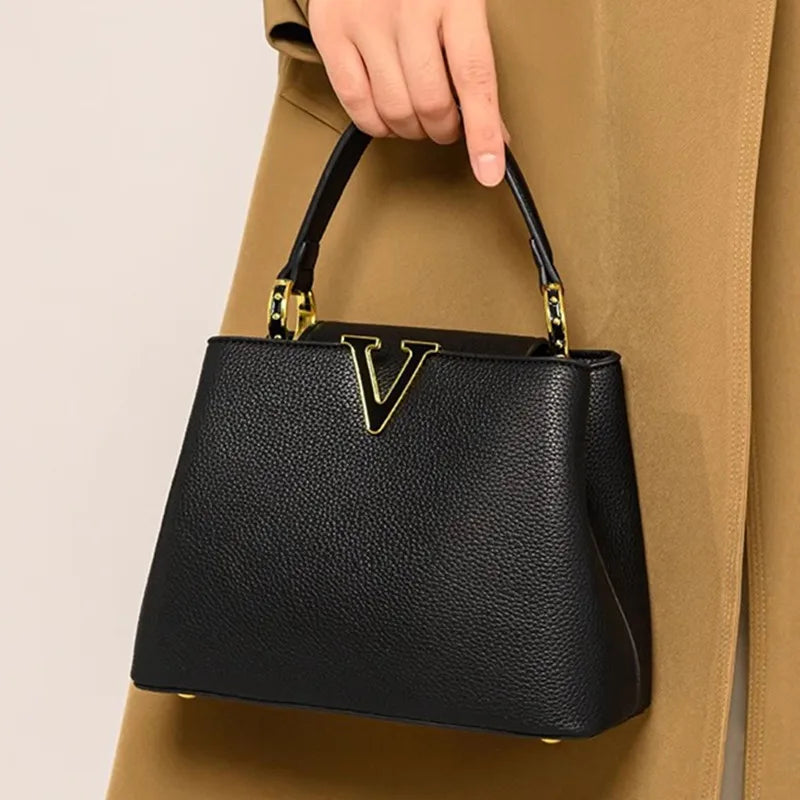 Women’s PU Leather Tote with Breathable Bamboo Fiber Lining – Casual Crossbody & Commuter Bag - Lylamor.com