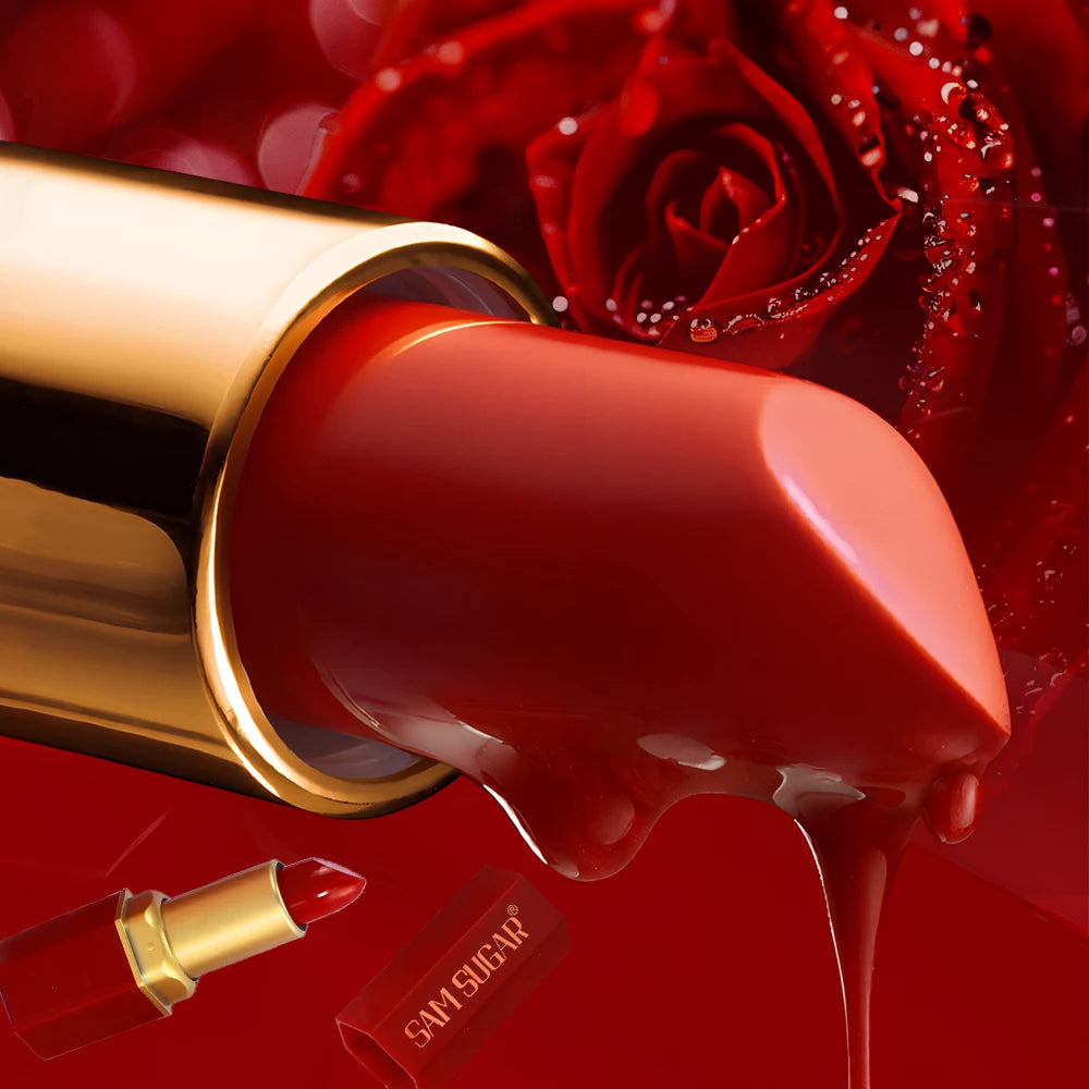 6PC Gold Bar Lipstick Set – Matte Pearlescent Glitter Velvet Lipsticks (Valentine’s Gift)