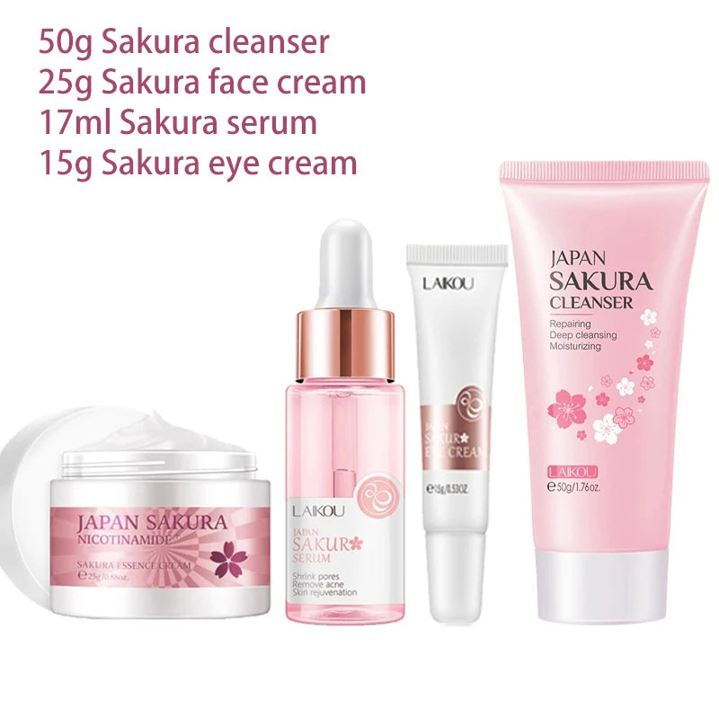 LAIKOU Vitamin C Whitening Skincare Set – Anti-Aging Moisturizing Face Cream, Eye Cream & Cleanser - Lylamor.com