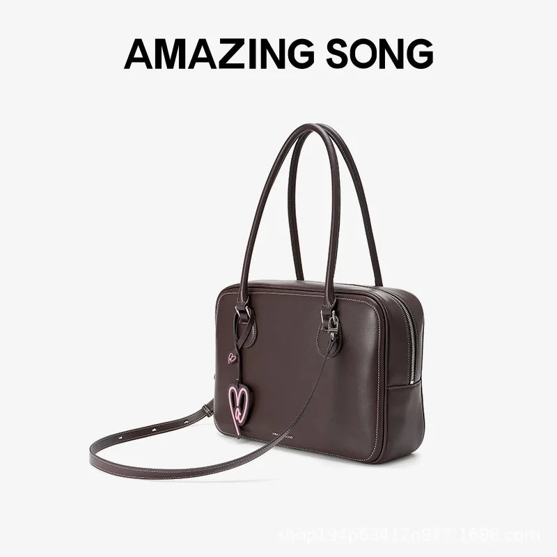 Amazing Song Square Toast Bag – PU Crossbody & Shoulder Tote, Under-20 L Capacity - Lylamor.com