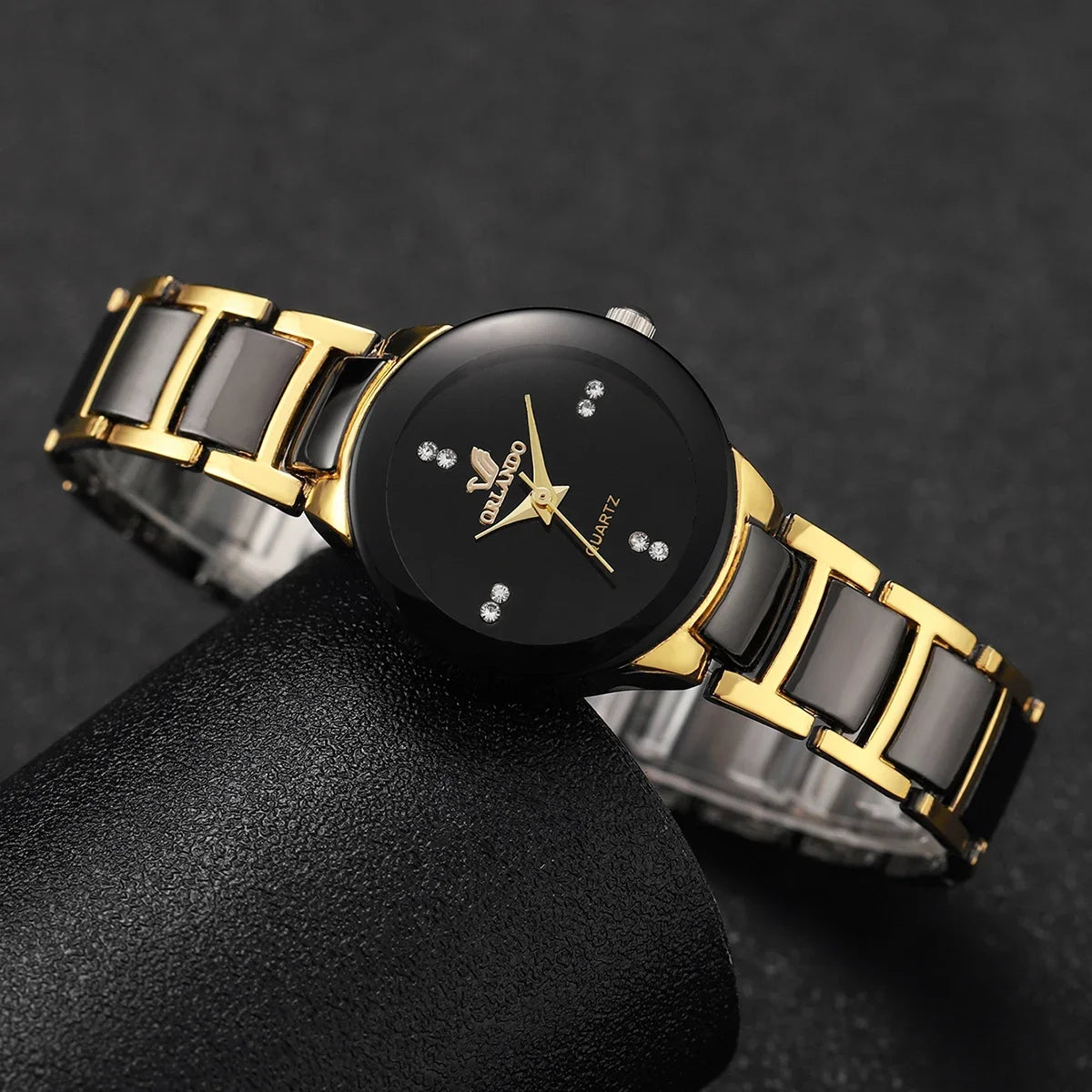 Rhinestone Women's Watch - Stainless Steel Band Analog Quartz Watch