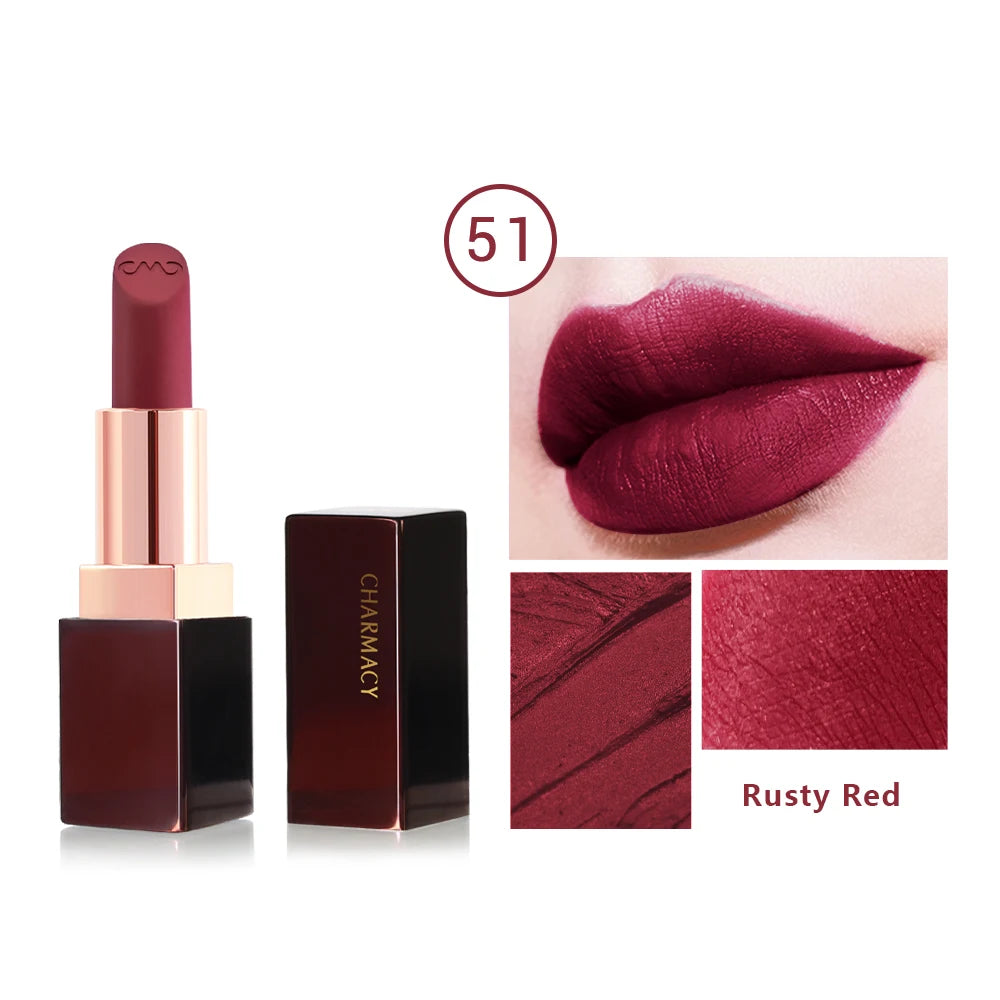 CHARMACY Matte Lipstick – Long-lasting, Waterproof, Velvet Finish, Non-stick Cup - Lylamor.com
