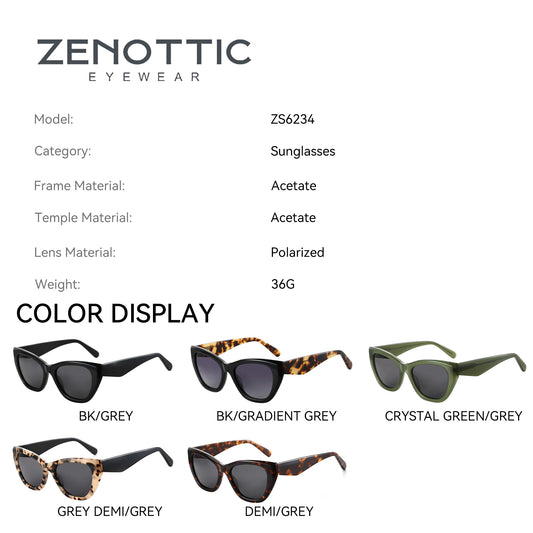 ZENOTTIC Women’s Square Polarized Sunglasses – Thick Frame UV400 Fashion Eyewear