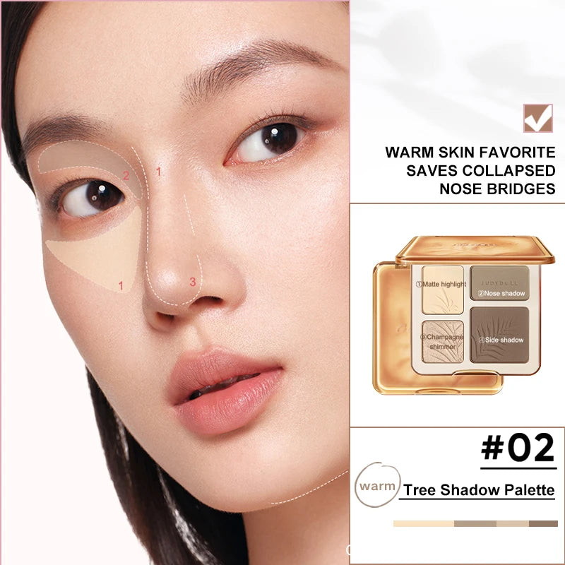 Judydoll Highlighter & Contour Palette Matte & Shimmer Natural Finish Face Sculpting - Lylamor.com