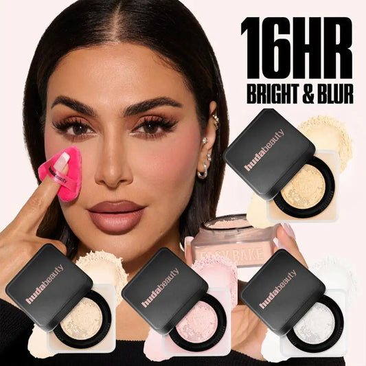 Oil Control Matte Brighten Loose Powder Huda Loose Baking Setting Powder Long Lasting Waterproof 4 Color Loose Powder Cosmetic