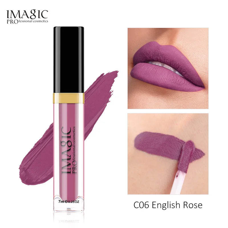 IMAGIC Matte Lip Gloss – Long Lasting Waterproof Liquid Lipstick 24H Wear - Lylamor.com