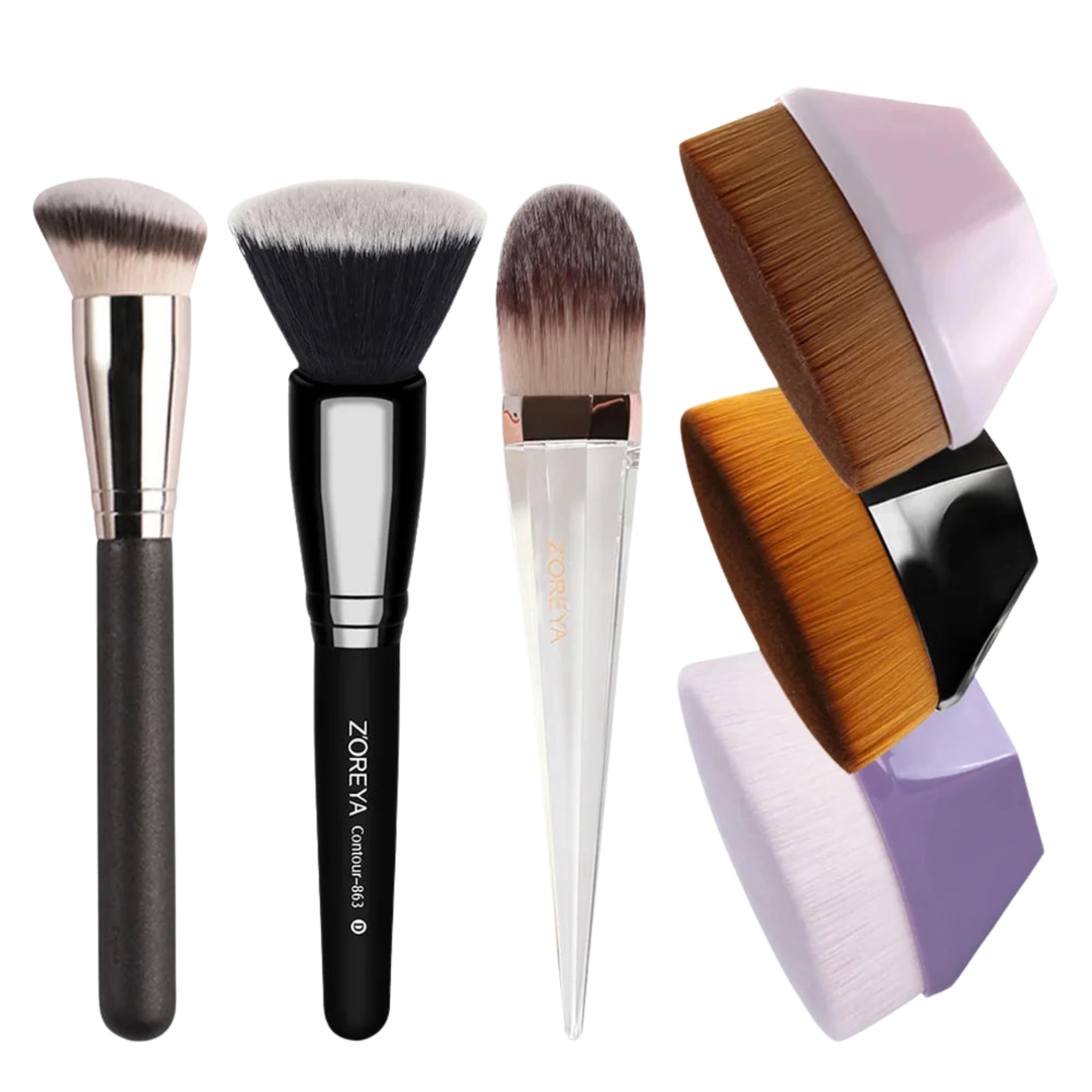 Zoreya Portable Makeup Brush Storage Box for Girls with Blush Foundation and Concealer Brushes - Lylamor.com