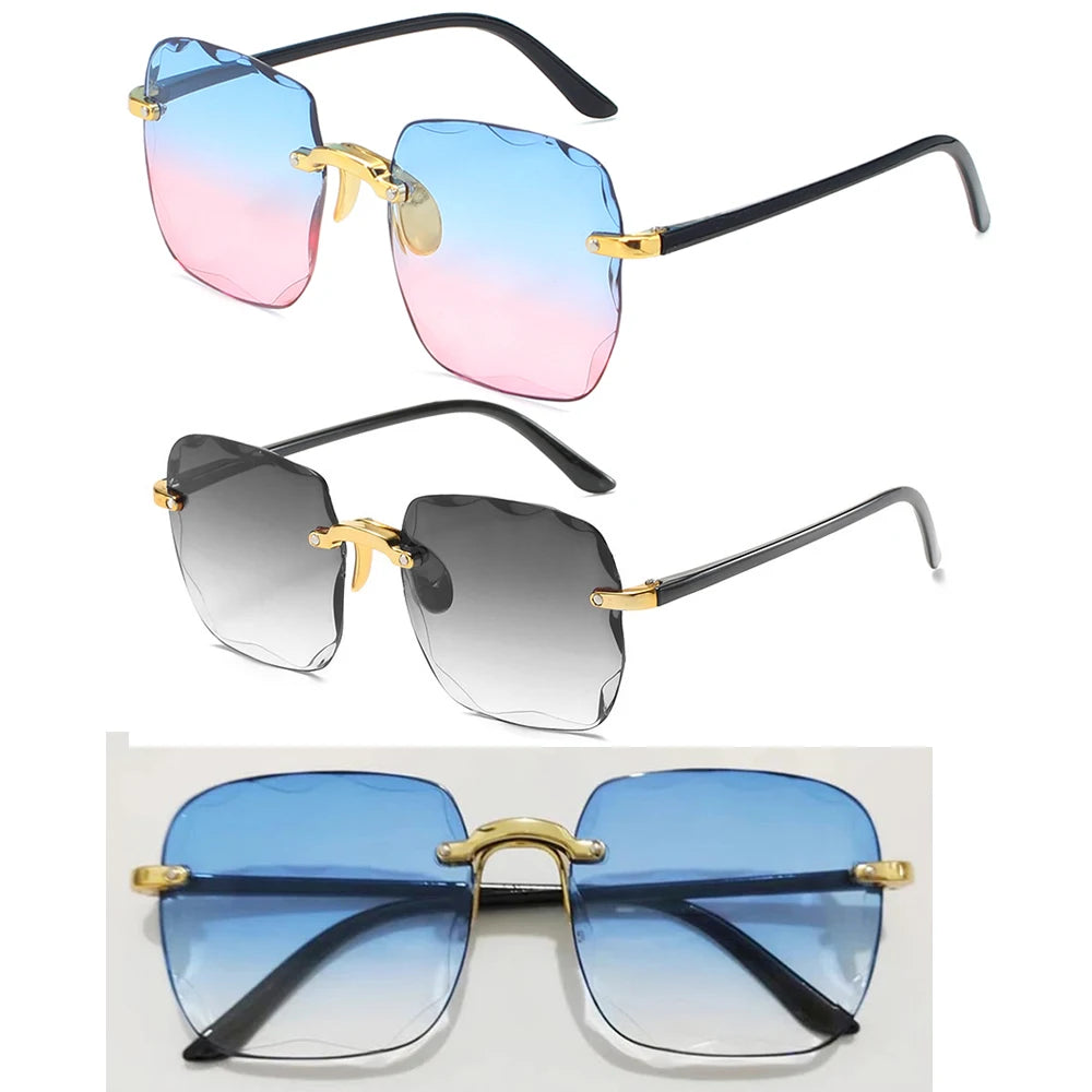 2025 Rimless Women's Sunglasses - Vintage Gradient Lenses UV400 Protection