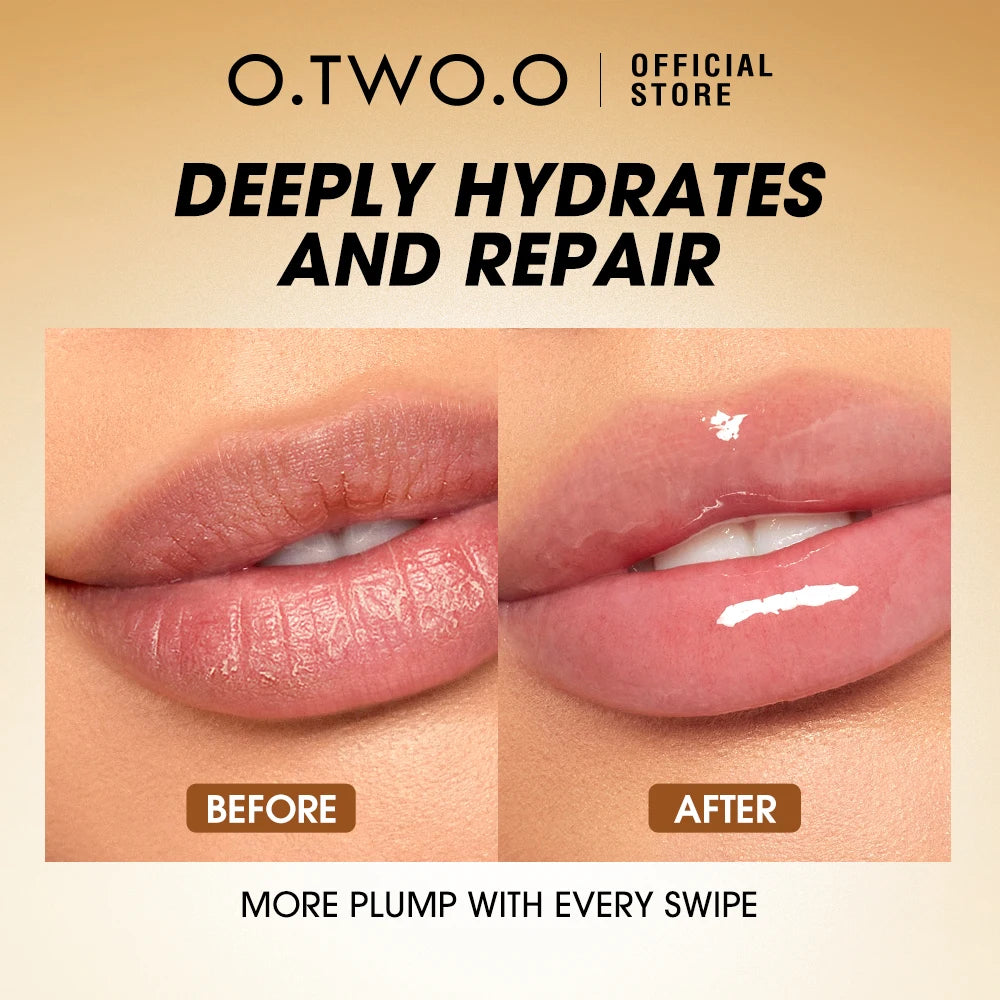 O.TWO.O Lip Oil Gloss Plumper Moisturizing Non-Sticky Glitter Shine Lip Balm Tint - Lylamor.com