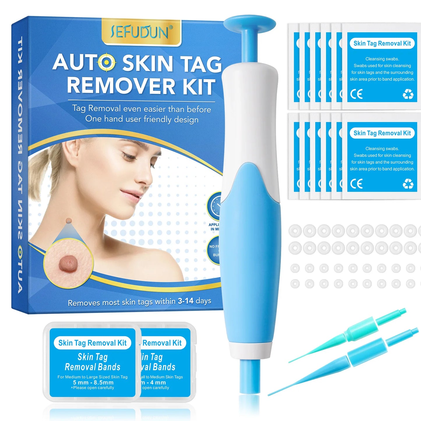 2-in-1 Skin Tag Remover Pen – Painless Mole & Wart Removal Kit with Cleansing Swabs