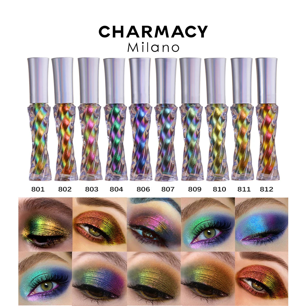 CHARMACY Glitter Liquid Eyeshadow – 40 Duochrome Colors, Long-lasting Shimmer & Metallic Finish - Lylamor.com