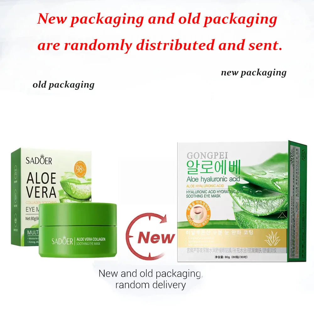60PC Aloe Vera Collagen Eye Masks – Anti-Dark Circle & Firming Patches