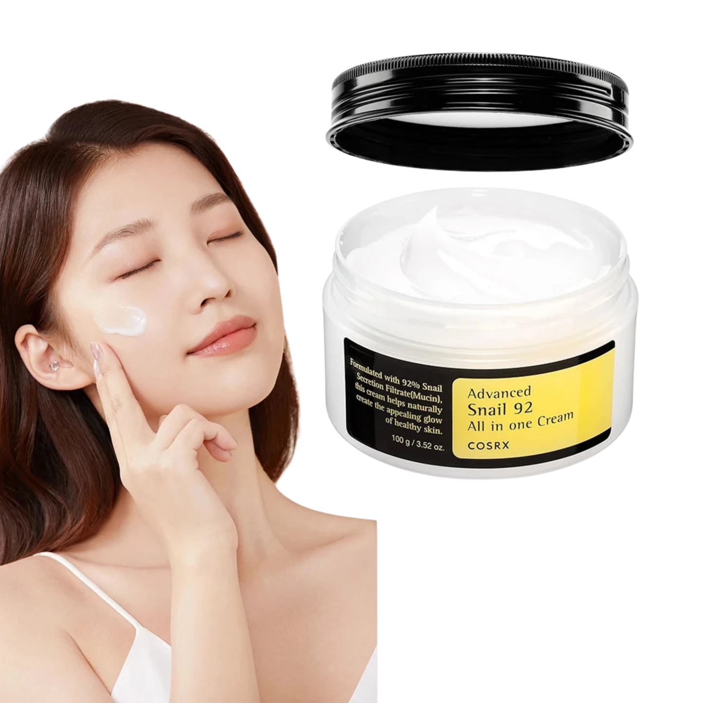 COSRX Snail Mucin 92% Face Moisturizer – Lightweight Hydrating Cream 100g - Lylamor.com