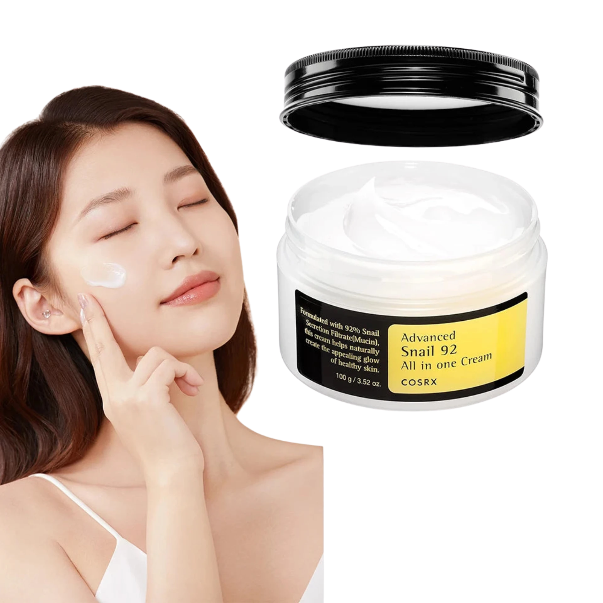 COSRX Snail Mucin 92% Face Moisturizer – Lightweight Hydrating Cream 100g - Lylamor.com