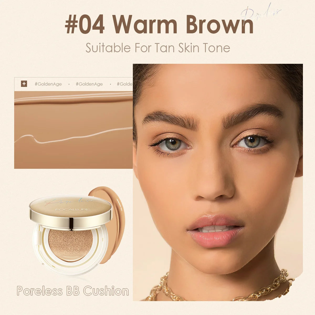 FOCALLURE Air Cushion Foundation – Waterproof, Matte, High Coverage, Poreless Finish - Lylamor.com